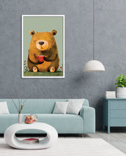 Sitting Bear with Coffee