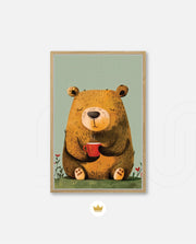 Sitting Bear with Coffee