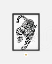 Leaping Leopard Monochrome