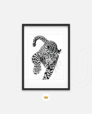 Leaping Leopard Monochrome