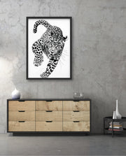 Leaping Leopard Monochrome