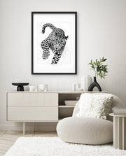 Leaping Leopard Monochrome
