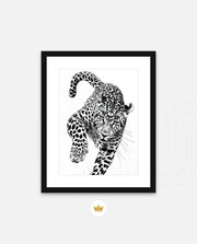 Leaping Leopard Monochrome
