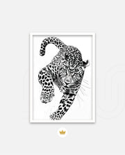 Leaping Leopard Monochrome