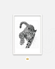Leaping Leopard Monochrome
