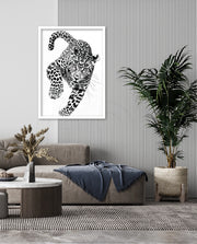 Leaping Leopard Monochrome