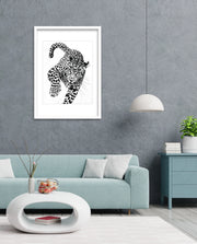 Leaping Leopard Monochrome