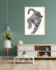 Leaping Leopard Monochrome