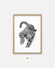 Leaping Leopard Monochrome
