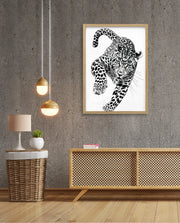 Leaping Leopard Monochrome