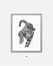 Leaping Leopard Monochrome