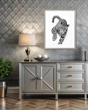 Leaping Leopard Monochrome
