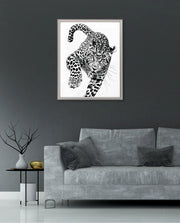 Leaping Leopard Monochrome