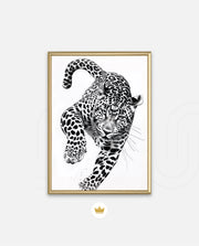 Leaping Leopard Monochrome