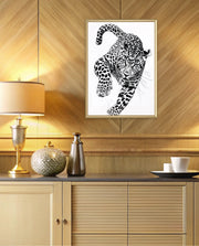 Leaping Leopard Monochrome