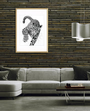 Leaping Leopard Monochrome