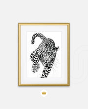 Leaping Leopard Monochrome