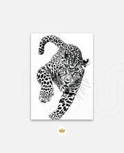 Leaping Leopard Monochrome