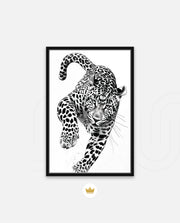 Leaping Leopard Monochrome