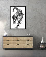 Leaping Leopard Monochrome