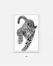 Leaping Leopard Monochrome