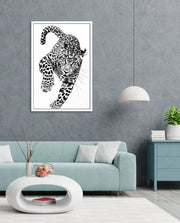 Leaping Leopard Monochrome