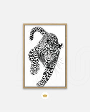 Leaping Leopard Monochrome