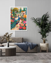 Peacock in Blooming Gardens
