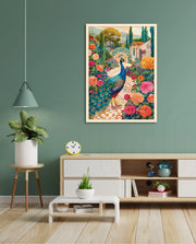 Peacock in Blooming Gardens