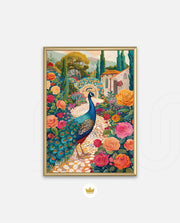 Peacock in Blooming Gardens
