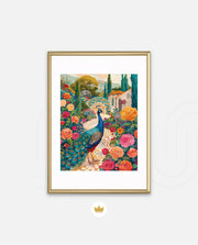 Peacock in Blooming Gardens