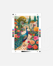 Peacock in Blooming Gardens