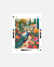 Peacock in Blooming Gardens