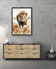 Wild Lion Savannah Watercolor