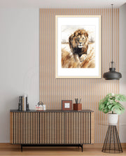 Wild Lion Savannah Watercolor