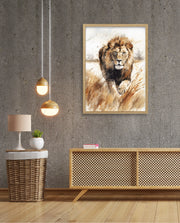 Wild Lion Savannah Watercolor