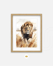 Wild Lion Savannah Watercolor