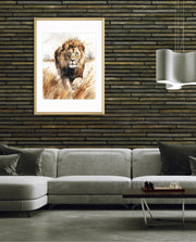 Wild Lion Savannah Watercolor