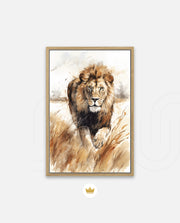 Wild Lion Savannah Watercolor