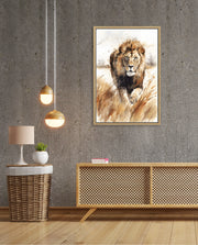Wild Lion Savannah Watercolor