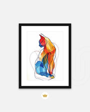 Abstract Line Art Cat