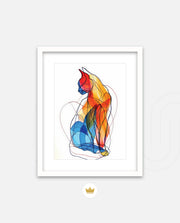Abstract Line Art Cat