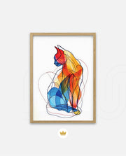 Abstract Line Art Cat