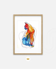 Abstract Line Art Cat