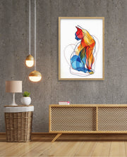 Abstract Line Art Cat