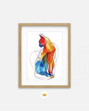 Abstract Line Art Cat