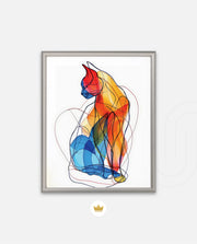 Abstract Line Art Cat