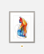 Abstract Line Art Cat