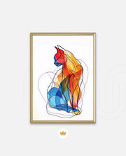 Abstract Line Art Cat
