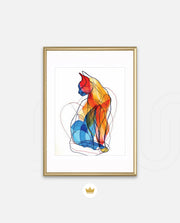Abstract Line Art Cat